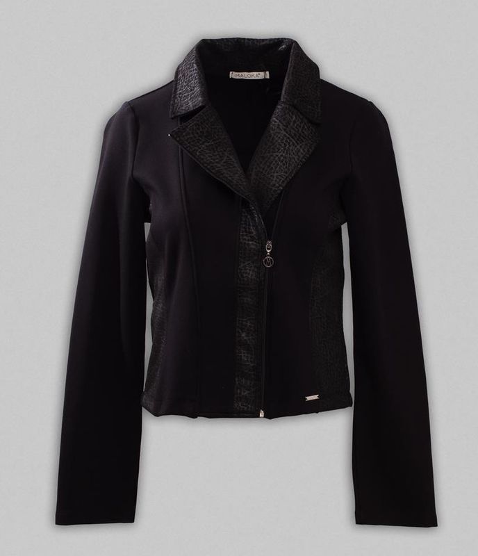 Maloka: Like Leather Patched Zip Jacket