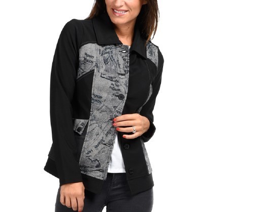 S'Quise Paris: Inverted Pocket Printed Jacket SOLD OUT