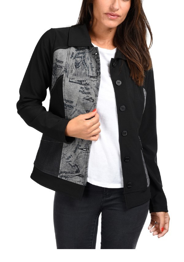 S'Quise Paris: Inverted Pocket Printed Jacket