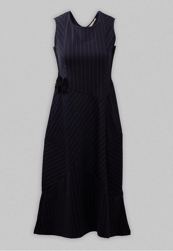 Maloka: Blooming Pinstriped Mermaid Dress
