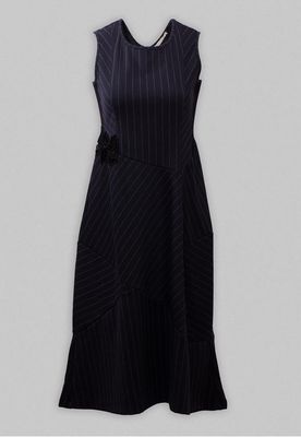 Maloka: Blooming Pinstriped Mermaid Dress