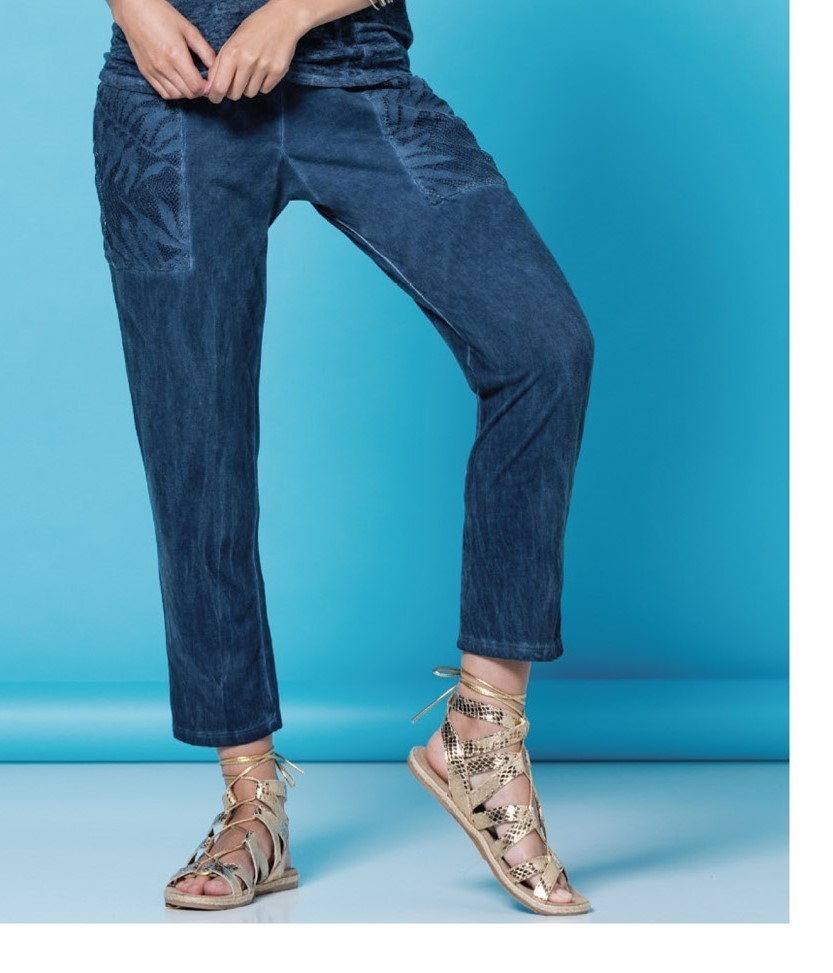Maloka: Brushed Cotton Palm Tree Cropped Pant SOLD OUT
