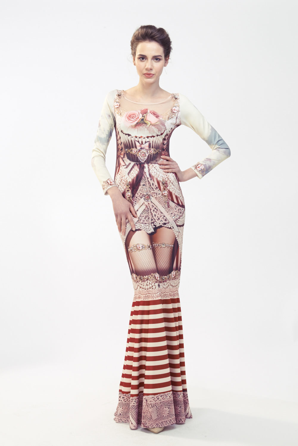 IPNG: Deviliously Delicious Inverted Rose &amp; Ruffles Gown SOLD OUT