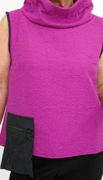 Kozan By Wild Curves: Quilted Honeydew Aris Vest In Dragon Fruit