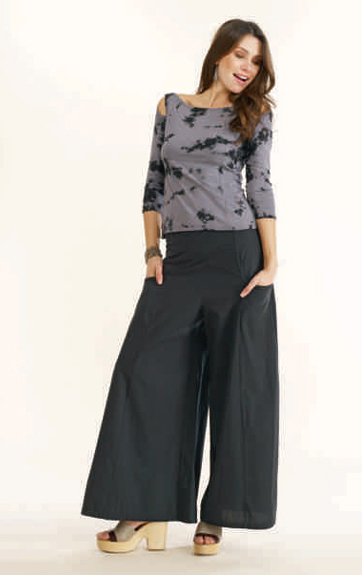 Luna Luz: Wide Leg Dyed Pocket Pant (Electric Blue, White, Black - All Ship Immed!)