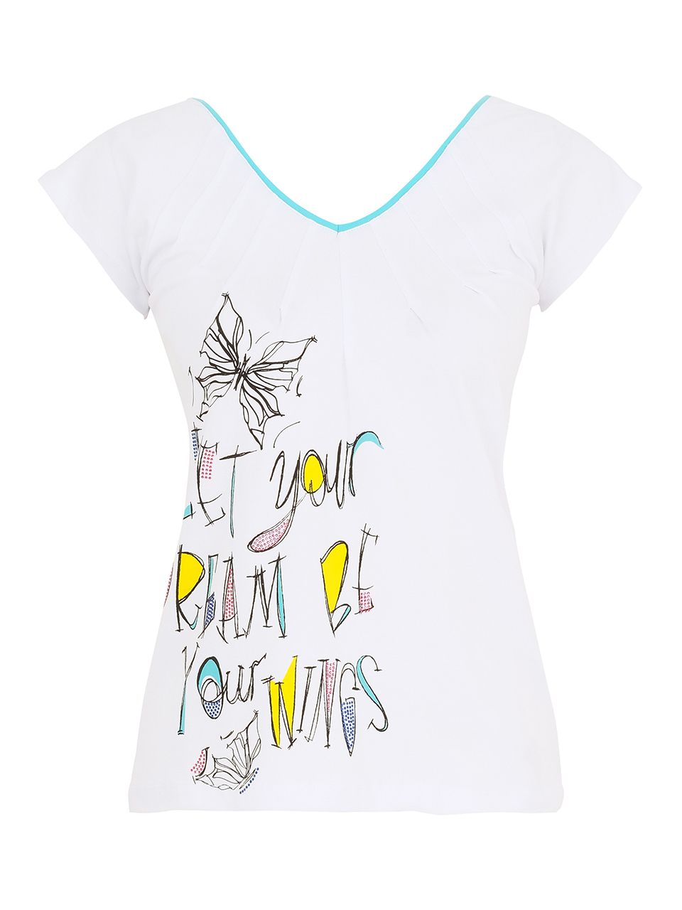 Dolcezza By Wild Curves: Butterfly Graffiti Cotton Top