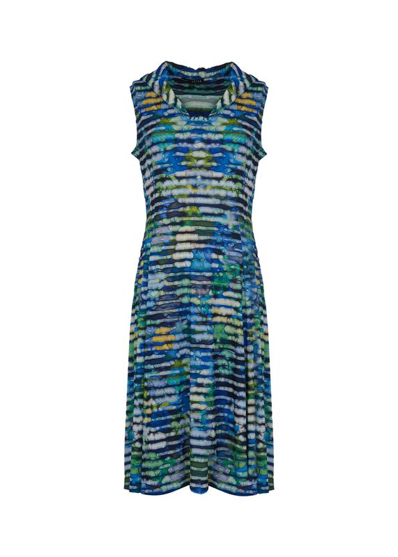 Kozan By Wild Curves: Jersey Dress In Lake (VG-1761) Kozan By Wild Curves: Jersey Dress In Lake (VG-1761)