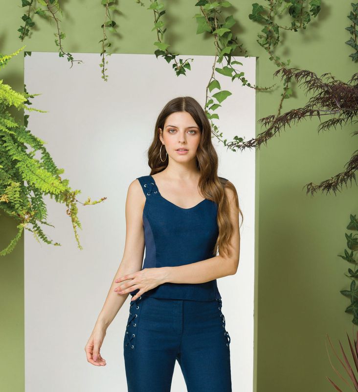 Maloka: Criss Cross Linen Tank Top