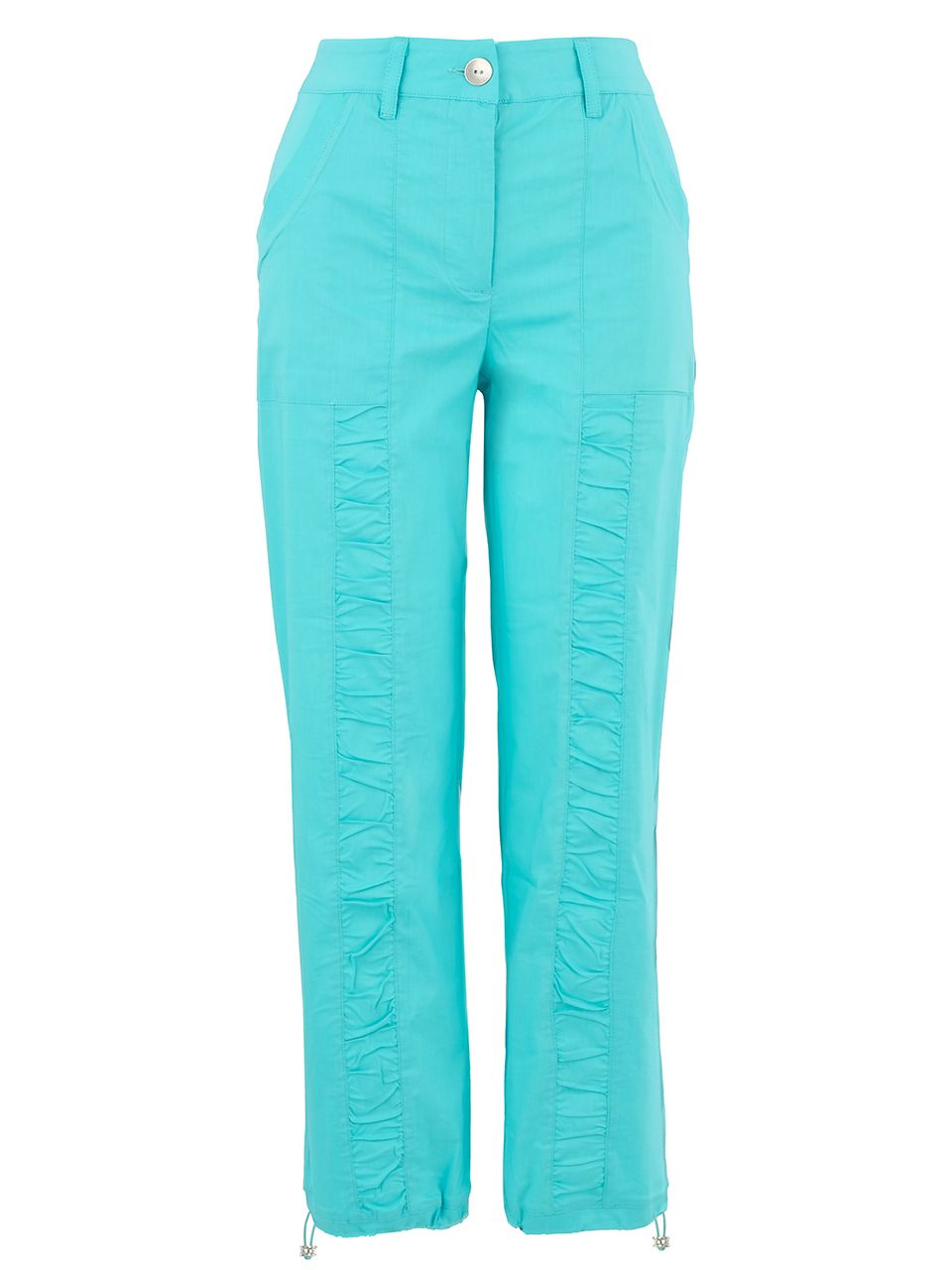 Dolcezza By Wild Curves: Summer Fiesta Ankle Pull Tie Pants Aqua (25227)