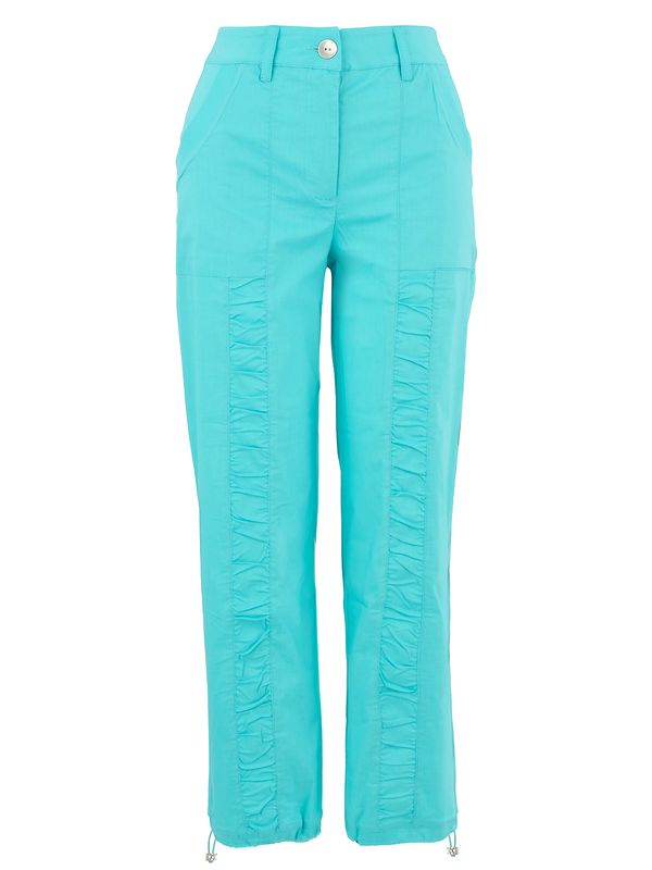 Dolcezza By Wild Curves: Summer Fiesta Ankle Pull Tie Pants Aqua (25227)
