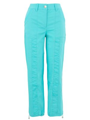 Dolcezza By Wild Curves: Summer Fiesta Ankle Pull Tie Pants Aqua (25227)