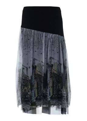 Kozan By Wild Curves: Tulle Luna Skirt In Bistro Art Kozan By Wild Curves: Tulle Luna Skirt In Bistro Art