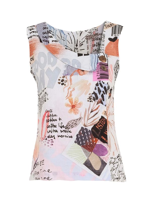 Dolcezza By Wild Curves: Coffee Time Linen Tank (25650)