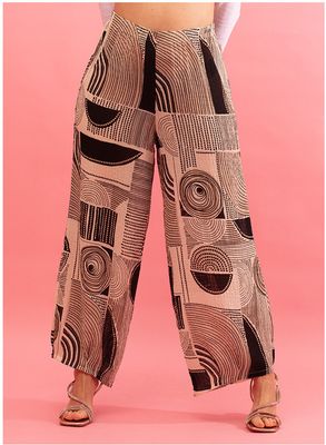 G!oze: Spiral Wide Leg Linen Blend Pants