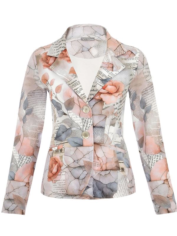 Dolcezza By Wild Curves: Quiet Rose Art Blazer Jacket (25746)