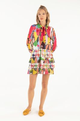 Isle Apparel By Wild Curves: Elysee Gardy Necktie Dress (IA_425-14880) Isle Apparel By Wild Curves: Elysee Gardy Necktie Dress (IA_425-14880)