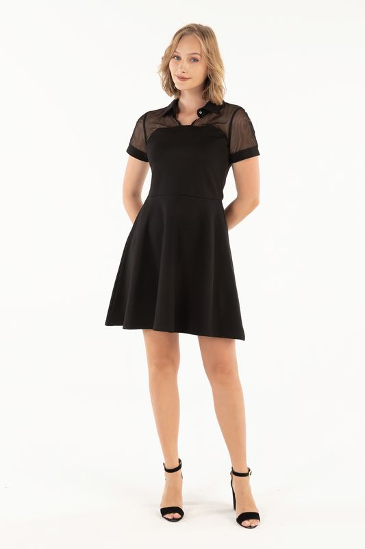 Isle Apparel: Cayla Black Diamond Flared Dress Isle Apparel: Cayla Black Diamond Flared Dress