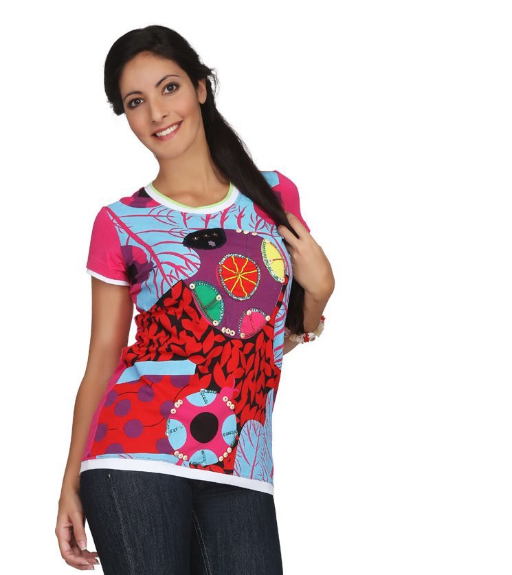 S'Quise Paris: Magical Forest In Abstract Color Block Top SOLD OUT