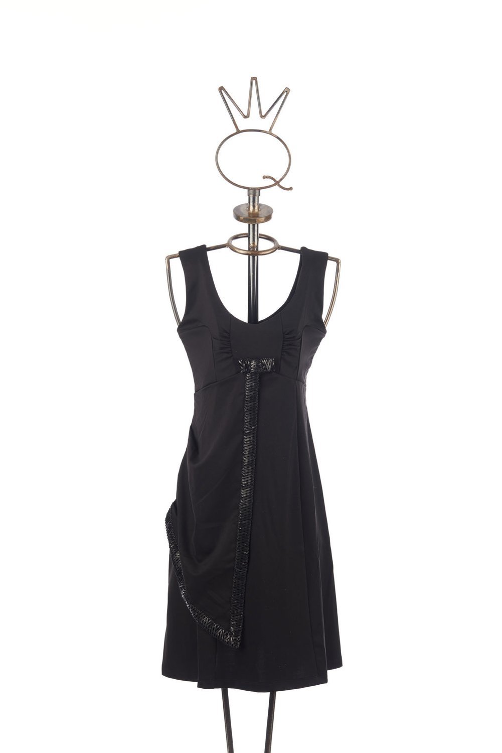 Save the Queen: Asymmetrical Draped Black Bow Dress