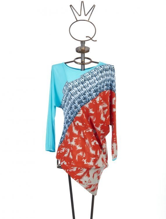 Save The Queen: Asymmetrical Sea Breeze Blouse Tunic SOLD OUT