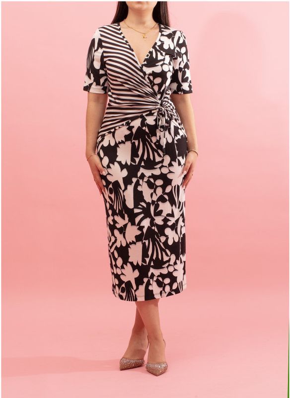 Maloka: At The Opera Tied Bodice Midi Dress Maloka: At The Opera Tied Bodice Midi Dress