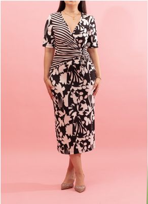 Maloka: At The Opera Tied Bodice Midi Dress Maloka: At The Opera Tied Bodice Midi Dress