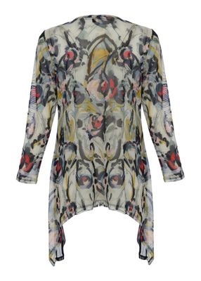 Kozan by Wild Curves: Mabel Mesh Tunic In Fiore (SH-4686)