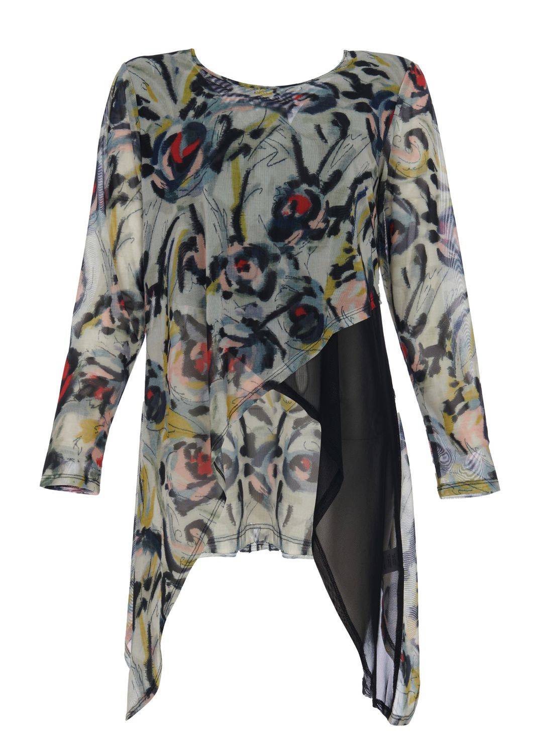 Kozan by Wild Curves: Mabel Mesh Tunic In Fiore (SH-4686)