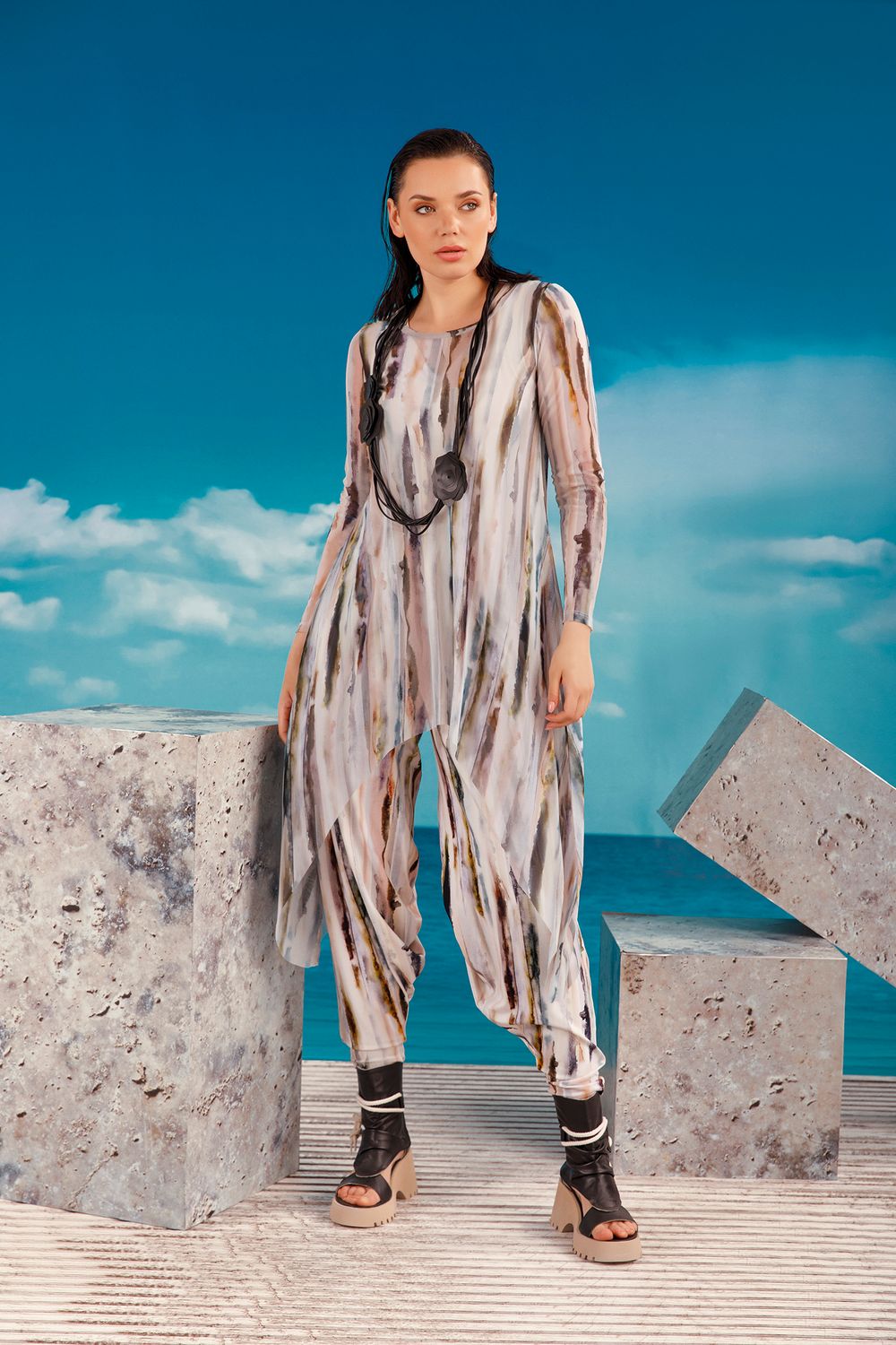 Kozan: Mandy Tunic Top In Marble