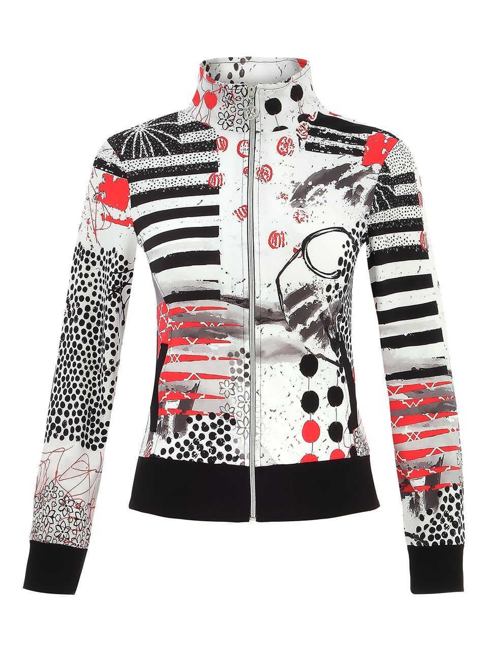 Dolcezza By Wild Curves: Coral Shards Art Zip Jacket (25756)