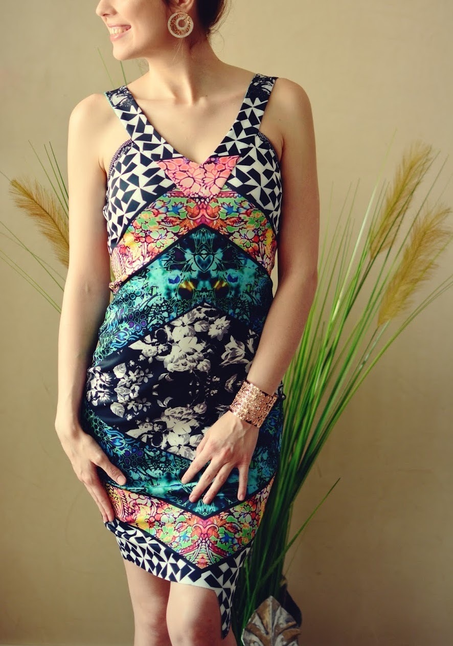 Eroke Italy: Orange Rose Asymmetrical Sheath Dress SOLD OUT