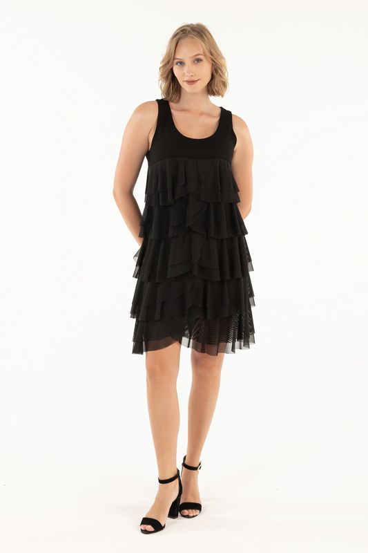 Isle Apparel By Wild Curves: Black Mesh Crescent Dress Isle Apparel By Wild Curves: Black Mesh Crescent Dress