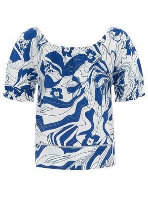 Dolcezza by Wild Curves: Blue Lotus Off Shoulder Top (25154)