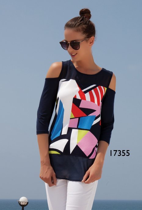 Dolcezza: Cold Shoulder Color Block Tunic SOLD OUT