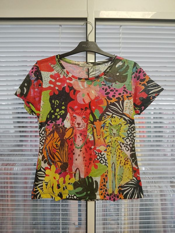 Maloka: Pink Panther Jungle Tricot Art Top