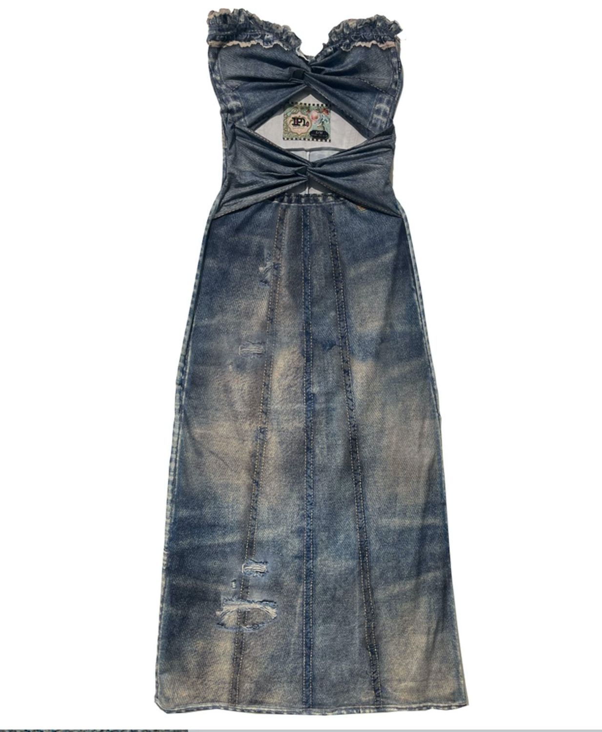 IPNG By Wild Curves: Jeanious Twisted Denim Illusion Dress