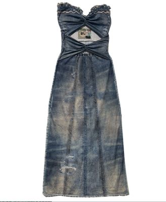 IPNG By Wild Curves: Jeanious Twisted Denim Illusion Dress