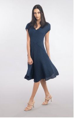 Luna Luz: Bourbon St Linen Seersucker Dress In Tie Dye Java Luna Luz: Bourbon St Linen Seersucker Dress In Tie Dye Java