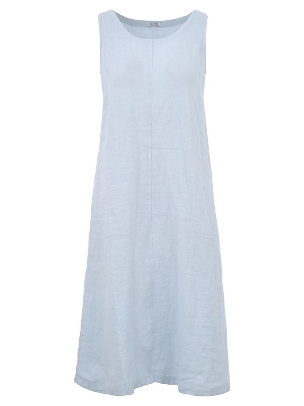 Dolcezza By Wild Curves: Indigo Melody Linen Dress In Sky (25234)