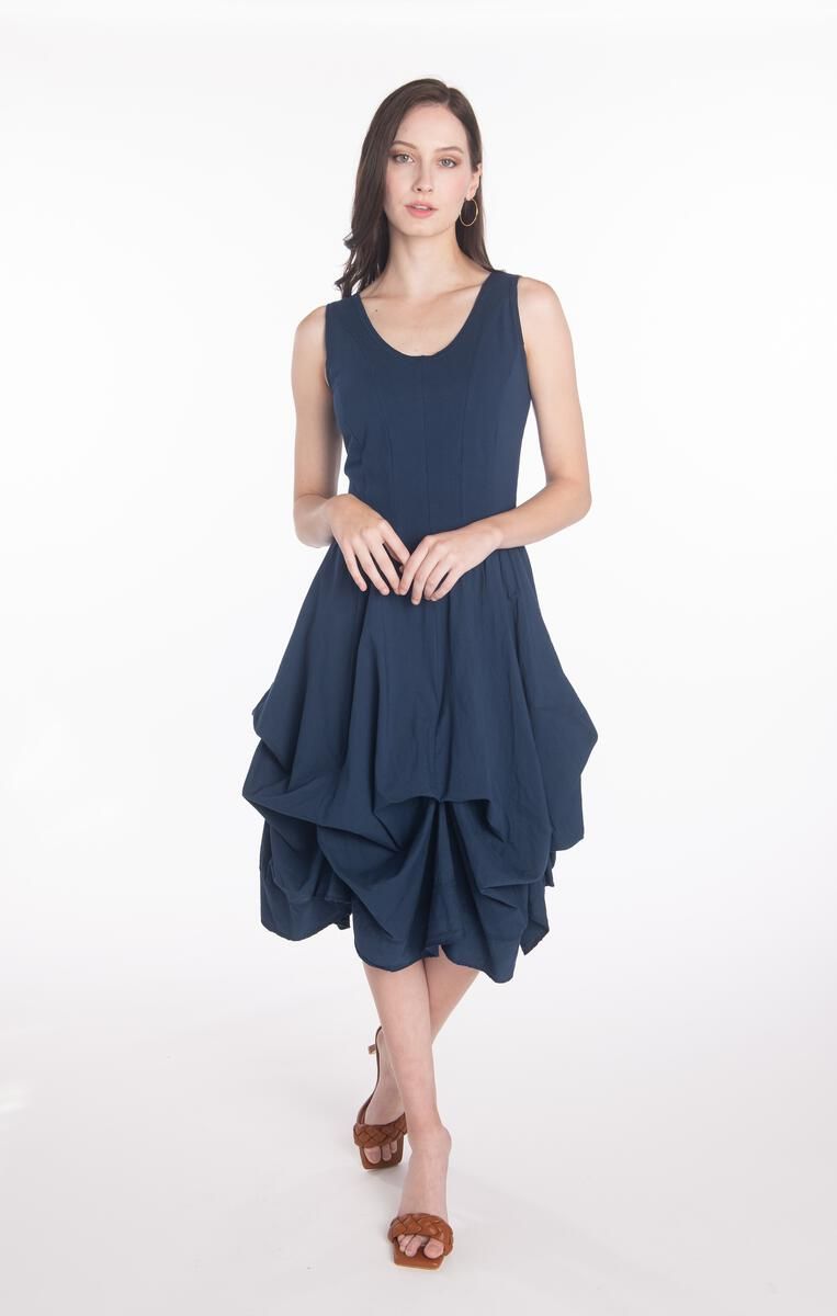 Luna Luz: Corset Dress With Ties In Navy