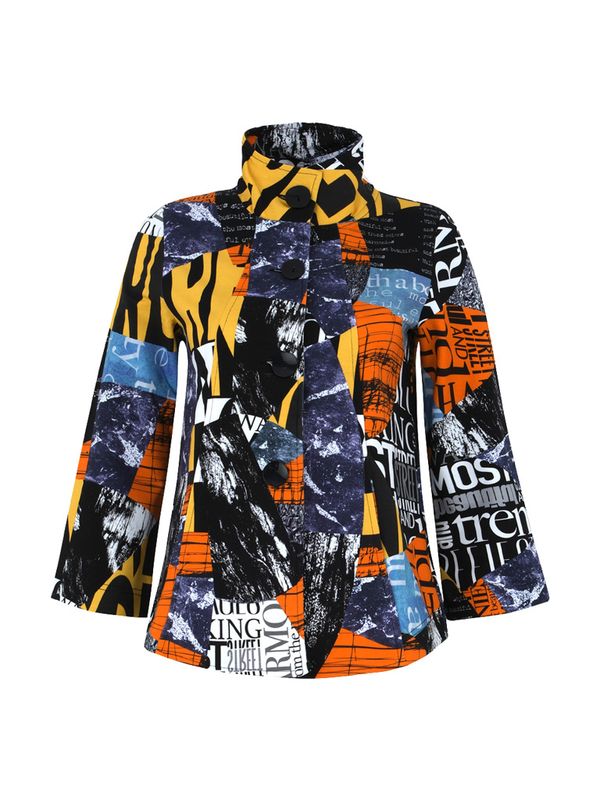Dolcezza By Wild Curves: Newspaper Art Blazer Dolcezza By Wild Curves: Newspaper Art Blazer