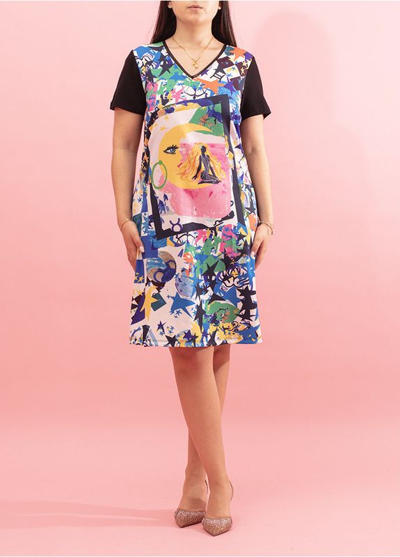 Maloka: Astro Contrast T-Shirt Dress