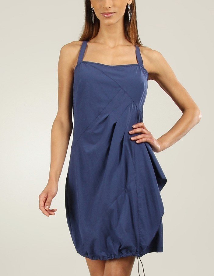 L33 Paris: Asymmetrical Blue Crystal Pull-Tie Hem Tunic/Mini Dress SOLD OUT