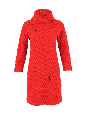Dolcezza By Wild Curves: Basket Weave Asymmetric Zips Dress (75184)