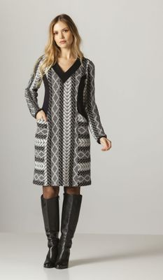 Maloka: Asymmetrical Basket Weave Sweater Dress