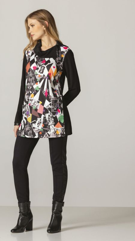 Maloka: Red Queen Card Split Neck Tunic