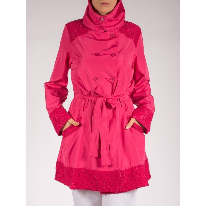 Maloka: Rosette Cotton Rain Coat (2 Left in Red Rose & Pale Rose!)