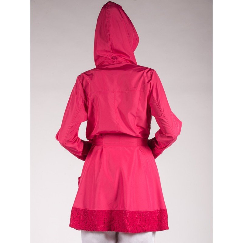 Maloka: Rosette Cotton Rain Coat (2 Left in Red Rose & Pale Rose!)