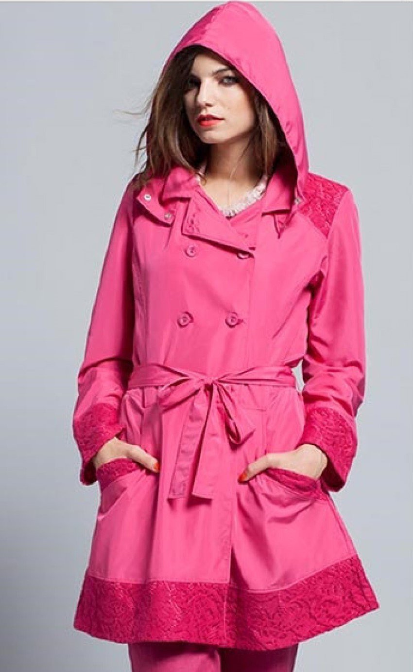 Maloka: Rosette Cotton Rain Coat (2 Left in Red Rose & Pale Rose!) MK_IORI_N3