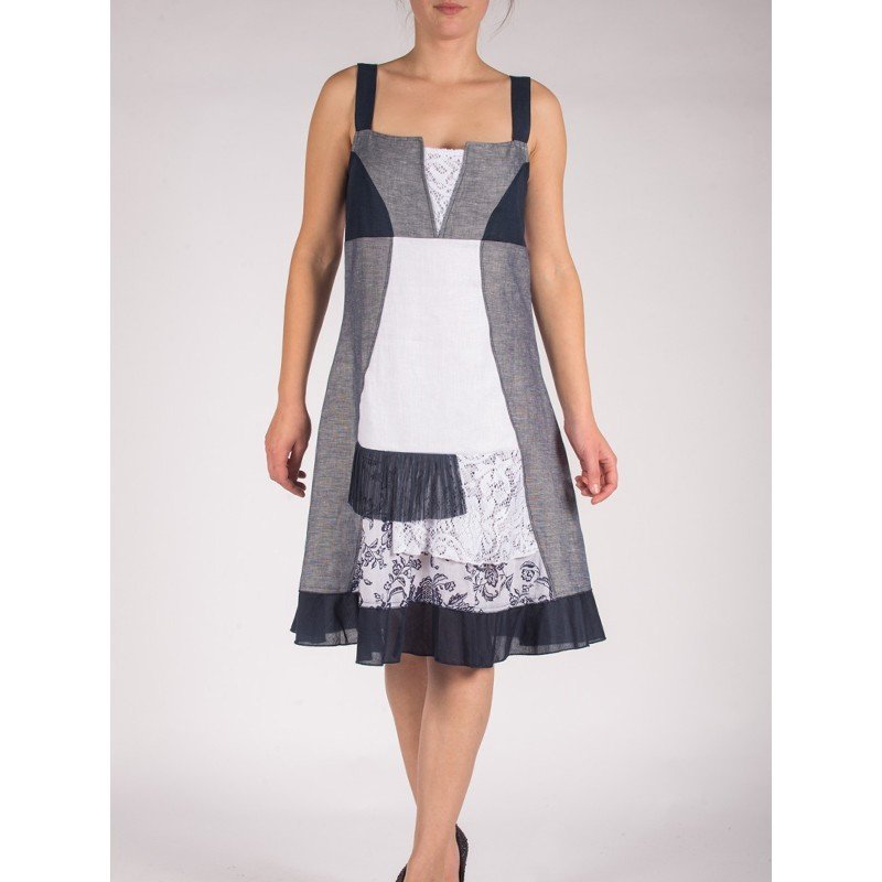Maloka: Linen Denim Rosette Dress/Tunic (3 Left!)